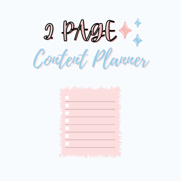 2 Page Content Planner